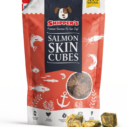 100 Salmon Skin Cubes for Dogs Skipper s Pet Products